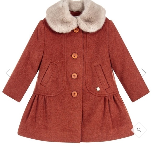 GIRLS Brown Wool Blend Coat - Picture 1 of 8